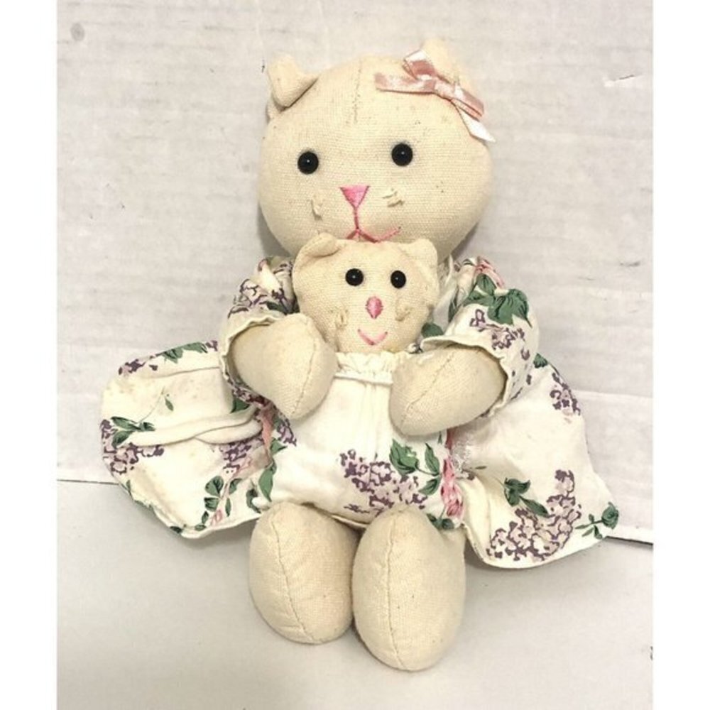 Cat Mom with Kitten Plush Toy Stuffed Animal 9.5” - Picture 9 of 9
